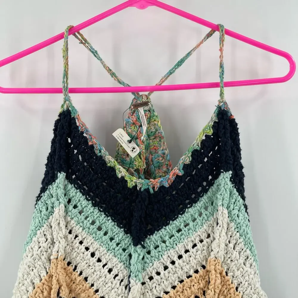 FREE PEOPLE Crochet Tank Size Small Swim Up Summer Breeze NWT Beach Travel